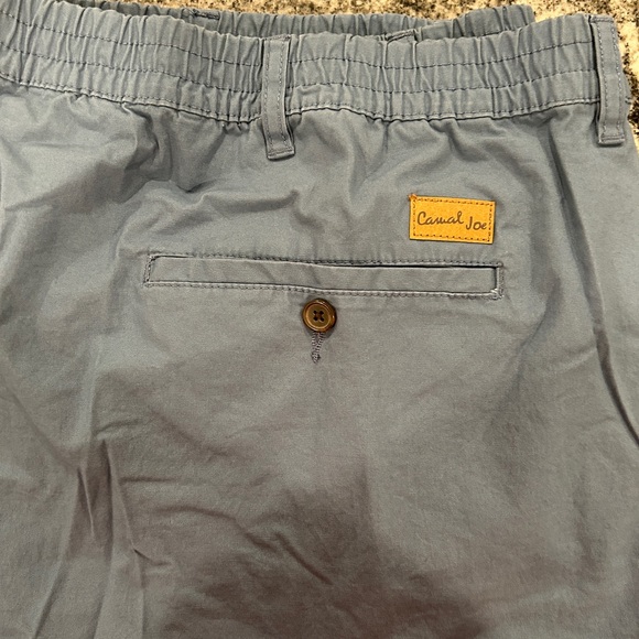 54L Men’s Haband Casual Joe Elastic Waist Twill Comfort Pants Cadet Blue - Picture 8 of 8